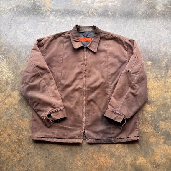 Red Kap Other - Red Kap Work Jacket Mens XL Brown Quilted Lined Full Zip Utility JT50BN8 Vintage